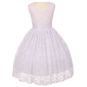 Infant Toddler Baby Girls Lace Dress Communion Wedding Girl Dress Baptism White